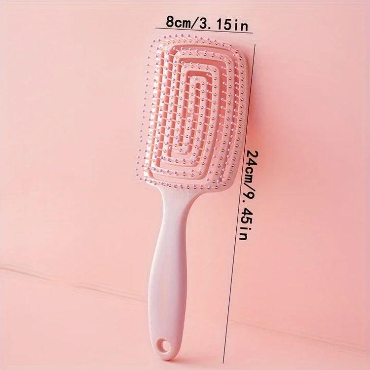 Ladies Ribs Hair Comb Fluffy Comb High Cranium Styling Artifact Long Straight Hair Curl Comb Big Bend Wet and Dry Massage Comb