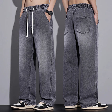 Abbigliamento da uomo Pantaloni a gamba larga Jeans larghi Streetwear Pantaloni in denim moda dritti