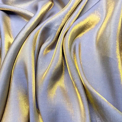 Tessuto di raso setoso in cristallo di vetro, tessuto iridescente glitterato, materiale per abiti lucidi, tessuto per indumenti lucido