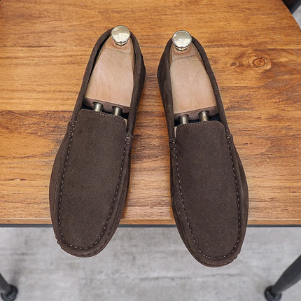 Scarpe Slip-On Artigianali in Vera Pelle per Uomo - Mocassini Casual Formali Traspiranti e Comodi con Suola in Gomma