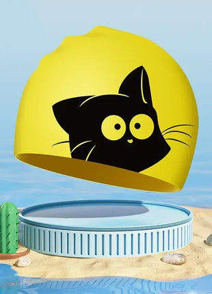 Cuffia da nuoto per bambini Cuffia da nuoto impermeabile in silicone morbido Cuffia da nuoto universale per ragazzi e ragazze simpatico cartone animato Protezione per le orecchie di grandi dimensioni