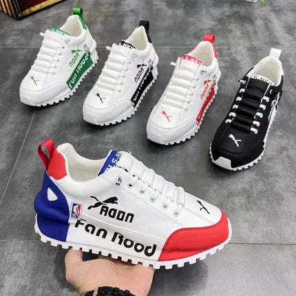 2026 New Men's Black Breathable Casual Shoes High Street Men's Lace-up Wear-resistant Casual Shoes Men's Shoes