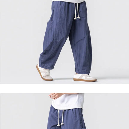 Pantaloni Estivi Leggeri da Uomo e Donna, Streetwear con Coulisse, Stile Y2K, Cargo, Tinta Unita, Gamba Larga, Taglie Forti fino alla 5XL