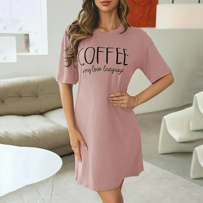 Milk silk nightdress women's short sleeve sweet cartoon nightgowns Casual pajama sleepdress