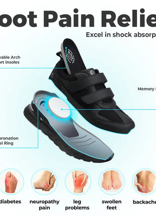 Scarpe da ginnastica FitVille da uomo a punta larga, basse, antiscivolo, leggere, per piedi gonfi, con supporto per l'arco plantare
