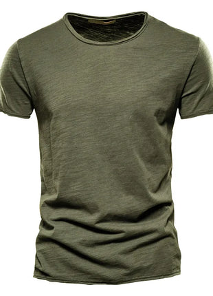 T-shirt homme 100% coton Décontracté Doux Fitness Été T-shirts fins Vêtements d'intérieur Homme Col rond Manches courtes T-shirt uni pour homme