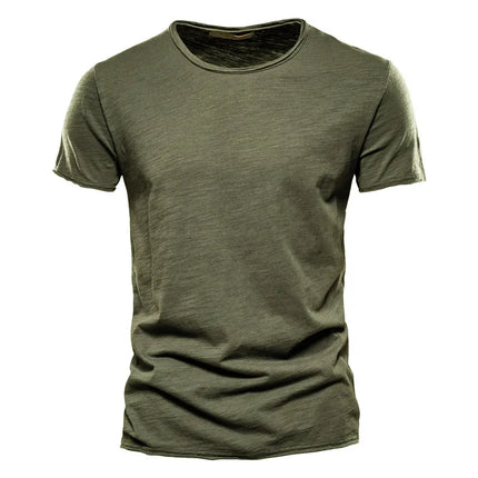 Men's 100% Cotton T-Shirt Soft Casual Fitness Summer Thin T-Shirts Men's Home Wear O-Neck Short Sleeve Solid T-Shirt for Men