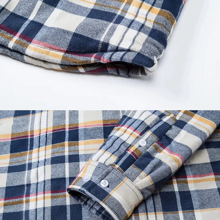 TACVASEN Men's Flannel Shirt Jacket with Removable Hood Plaid Quilted Lined Winter Coats Thick Hoodie Outwear Man Fleece Shirts