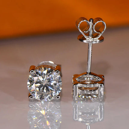 IOGOU 3mm/4mm/5mm/6.5mm/8mm/9mm/10mm/11mm Certificato D VVS1 Moissanite Orecchini con perno 925 Orecchini in argento per le donne Uomini Gioielli platinumshop