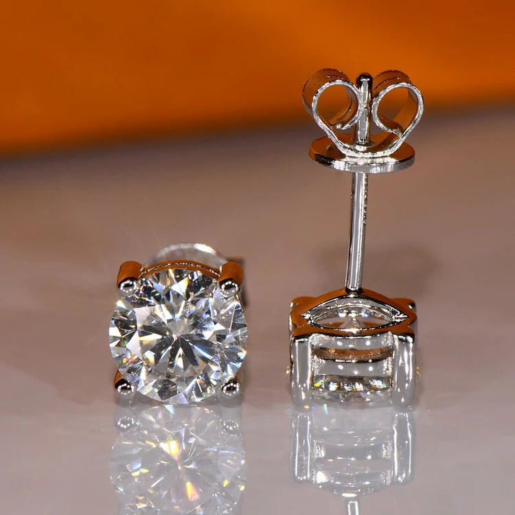 IOGOU 3mm/4mm/5mm/6.5mm/8mm/9mm/10mm/11mm Certificato D VVS1 Moissanite Orecchini con perno 925 Orecchini in argento per le donne Uomini Gioielli platinumshop