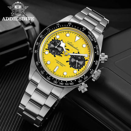 ADDIESDIVE 2026 New Luxury Quartz Watch K1 Bubble Mirror Glass100M Waterproof Ceramic Bezel Super Luminous Stainless Steel Watch