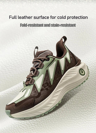 ONEMIX Scarpe da trail running da uomo Scarpe da ginnastica in pelle antiscivolo indossabili Supporto stabile Scarpe sportive fuoristrada Scarpe da ginnastica da passeggio all'aperto PlatiNum