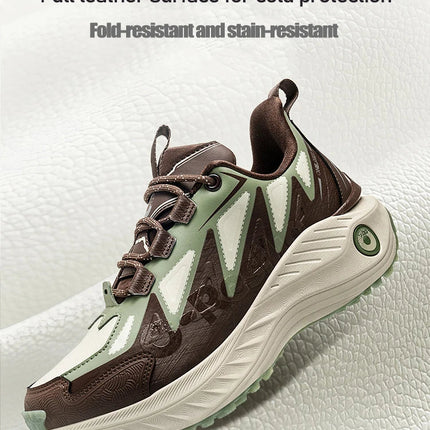 ONEMIX Scarpe da trail running da uomo Scarpe da ginnastica in pelle antiscivolo indossabili Supporto stabile Scarpe sportive fuoristrada Scarpe da ginnastica da passeggio all'aperto PlatiNum