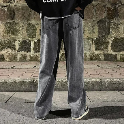 2025 nuovi jeans larghi streetwear uomo stile coreano moda pantaloni larghi dritti a gamba larga abbigliamento di marca da uomo nero azzurro