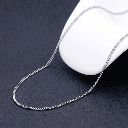 Wholesale 925 sterling silver 2MM 16-30Inches Side Chain Necklace Fit Pendant Fashion Gift For Men and Women Jewelry Accessories PlatiNum