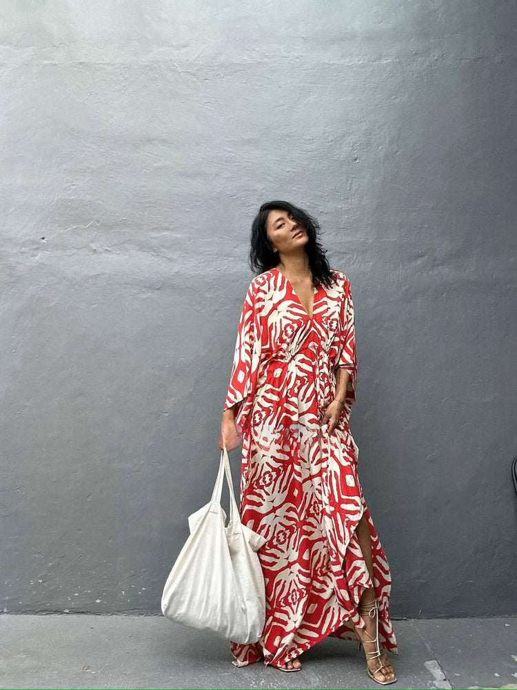 Abiti caftano da donna con scollo a V, costume da bagno estivo, copricostume caftano, abiti da spiaggia maxi taglie forti platinumshop