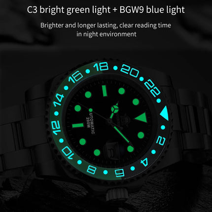 ADDIESDIVE Men's Watch NH35 Automatic Luxury Sapphire Crystal 200m Waterproof Luminous Date Stainless Watches Relogios Masculino