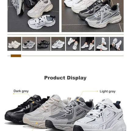 Baasploa Women Running Shoes Lightweight Breathable Sport Shoes Female Comfort White Casual Sneakers Height Increase Cushioning PlatiNum