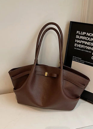 Nuove Borse a Spalla di Lusso 2026 con Motivo Lychee, in Pelle PU Tinta Unita, Borse da Donna di Grande Capacità, Borsa Tote da Viaggio