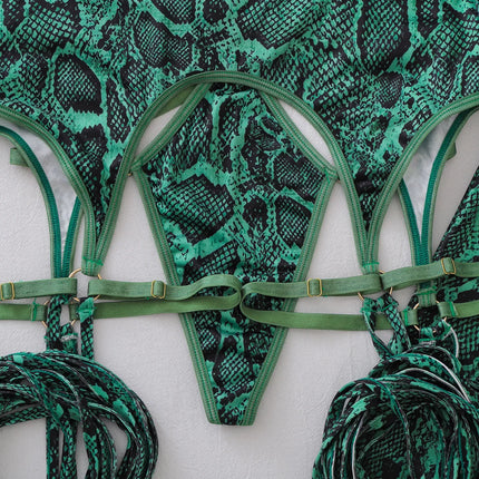 Tornova Erotic Lingerie Personalized Snake Pattern Hollow Strap Design Bodyshaping Sexy Delicate Hot Lingerie Set with Stockings