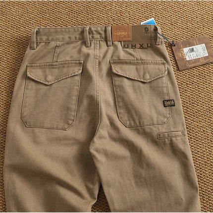 Autumn And Winter New American Retro 100% Cotton Multi-pocketed Washed Old Straight Casual Pants Loose Fashion Cargo Trousers