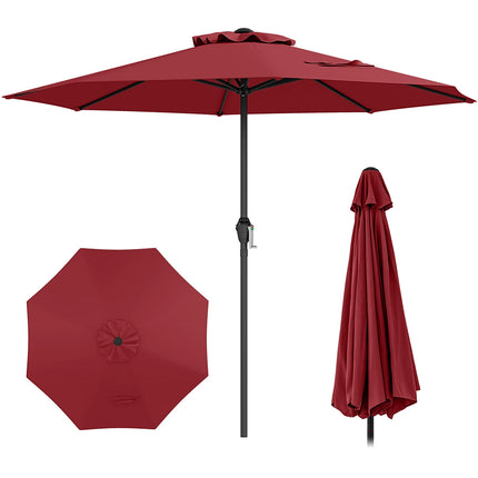 Ombrellone da Esterno con Stecche Verniciate a Polvere, Apertura Manuale, Ventilazione, Resistente al Vento, Protezione Solare per Giardino, Terrazza, Spiaggia