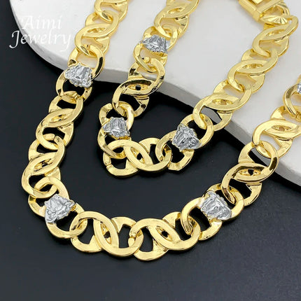 Set di Gioielli Originali per Uomo, Collana e Bracciale Hip Hop Placcati in Oro, Gioielleria alla Moda per Feste, Uso Quotidiano e Regali platinumshop