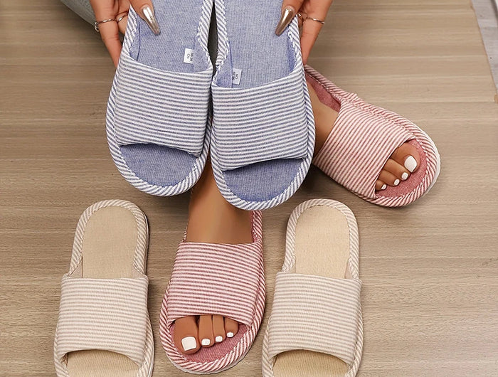Ciabatte Casual da Donna in Canapa, Pantofole da Casa Primavera Estate, Scarpe da Donna di Lusso Firmate Moda 2026, Ciabatte da Interno con Suola Morbida Eleganti
