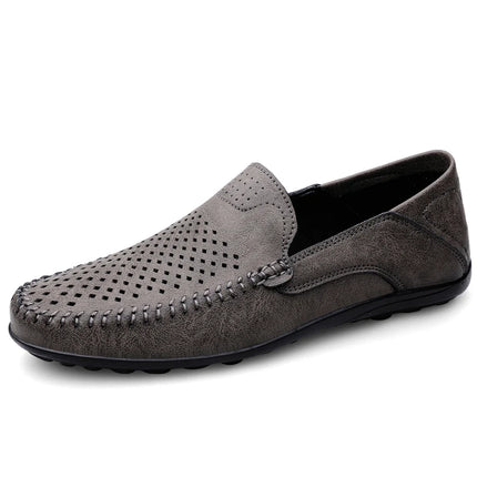 Scarpe da uomo Casual in pelle scavano mocassini da uomo traspiranti Slip on scarpe da guida mocassini da uomo italiani di lusso Plus Size 38-47