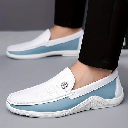 Mocassini Casual da Uomo alla Moda, Comodi e Morbidi, Scarpe Slip-On Trendy Antiscivolo in Pelle per Uso Quotidiano - 6601
