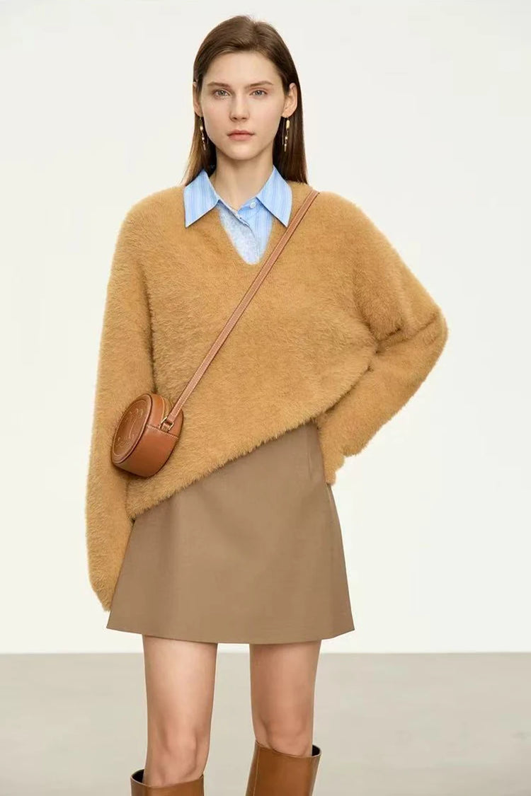 Gonne casual semplici da donna, stile coreano, a vita alta, per l'ufficio, da pendolare, a trapezio, tinta unita, abbinabili a tutto, gonne femminili
