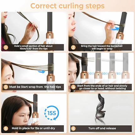 LUXLOCK 5-In-1 Hair Dryer Curling Iron Hot Air Comb Dyso Air Bag Hair Dryer Styling Tool Straightener Hairdressing Tool Gift
