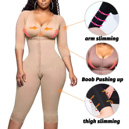 Guaine colombiane per tutto il corpo Shaper Tute ad alta compressione Postoperatorio Dopo il parto Lipo Braccio Vita più sottile Riducendo Shapewear