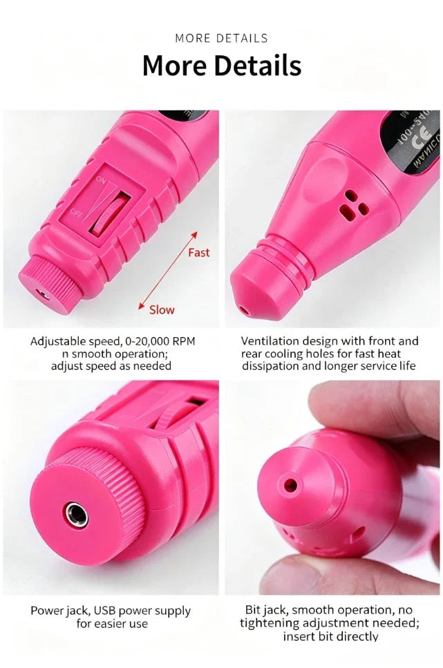 Pen‑Form Manicure Pedicure Grinding Machine Compact Electric Nail Polisher Drill For Daily Nail Grooming And Diy Hand‑Made Nail Creation