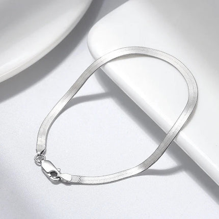 Set di collane con bracciale a catena in argento sterling 925 da 4 mm per donna uomo set di gioielli da sposa per feste di moda regali platinumshop