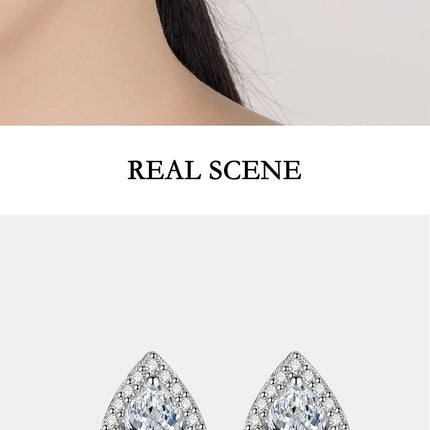 PERFANY 1CT Moissanite Earrings for Women S925 Pure Silver Water Droplet Cutting Laboratory Diamond Earrings Luxury Jewelry PlatiNum