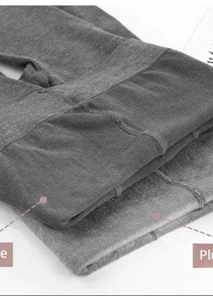 Women's Fall Winter Ribbed Vertical Stripe Thermal Leggings Fleece Thickened  Street Ready Seamless High Waist Thermal Pants PlatiNum