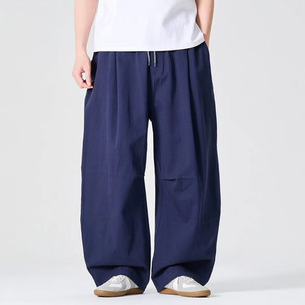 Pantaloni Casual da Uomo Primaverili in Offerta, a Vita Alta, Comodi, Stile Semplice, Tinta Unita, Vestibilità Larga, in Cotone, Gamba Dritta