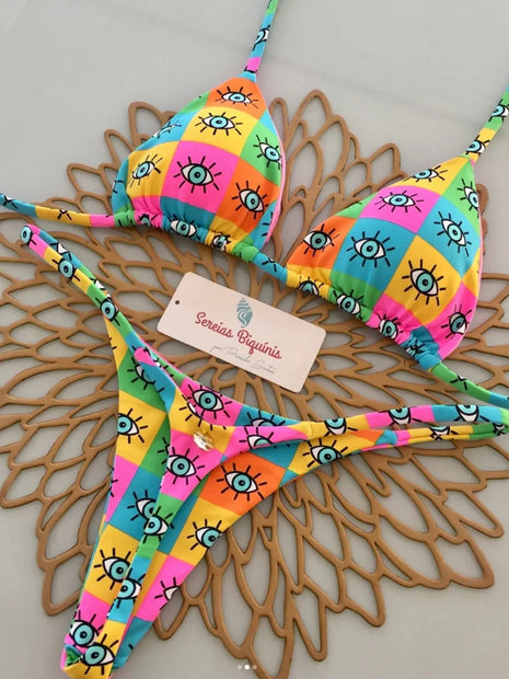 Bikini Push-Up 2026 Sexy da Donna, Costume da Bagno Femminile, Micro Bikini Set, Costume da Nuoto a Fascia, Abbigliamento da Spiaggia, Stampa Brasiliana Biquini