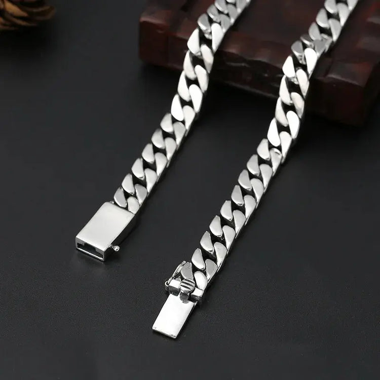 100% S925 Collana in argento sterling Bracciale Punk S925 Gioielli in argento Non sbiadisce mai Carry certificato Uomo Donna Gioielli Regali platinumshop
