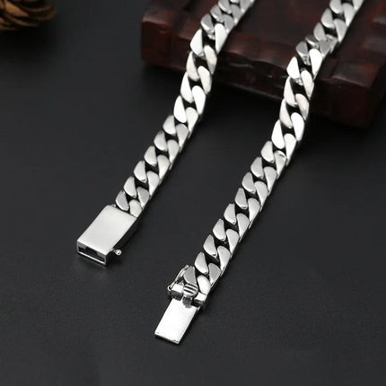 100% S925 Collana in argento sterling Bracciale Punk S925 Gioielli in argento Non sbiadisce mai Carry certificato Uomo Donna Gioielli Regali platinumshop
