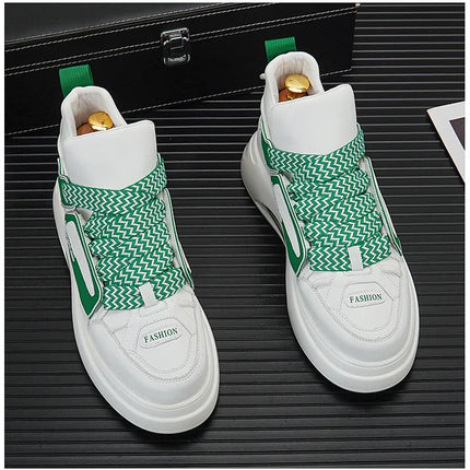 High top White Sneakers Best selling Mens Sneakers With Anti slip Wear resistant Properties Increasing Height by 6 Centimeters