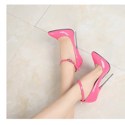 Sexy 16cm Extreme High Heels Pumps Shoes Woman Fashion Key Black Red Heeled Dance Party Wedding Office Shoes Ladies Large Size PlatiNum