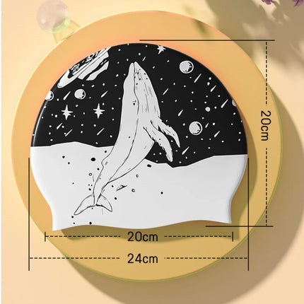 Cuffia da nuoto in silicone Attrezzatura per piscina Cappelli da nuoto impermeabili antiscivolo Protezione per le orecchie Cuffie da bagno elastiche Capelli lunghi Adulti