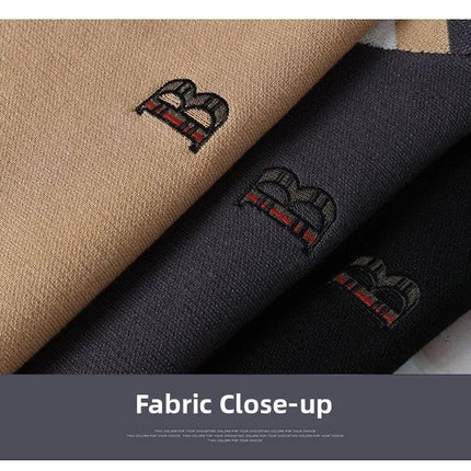 round Neck Knitted Sweater Autumn Winter Men's Fashion Thickened Long Sleeve Leisure Comfortable Fit Youthful Style Polyester...