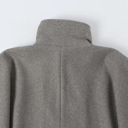 KONDALA High Street Holiday Chic Women Cloak Coat Turtleneck Double Breasted Loose Coat Fashion 2026 Fall Winter Night Out Coat