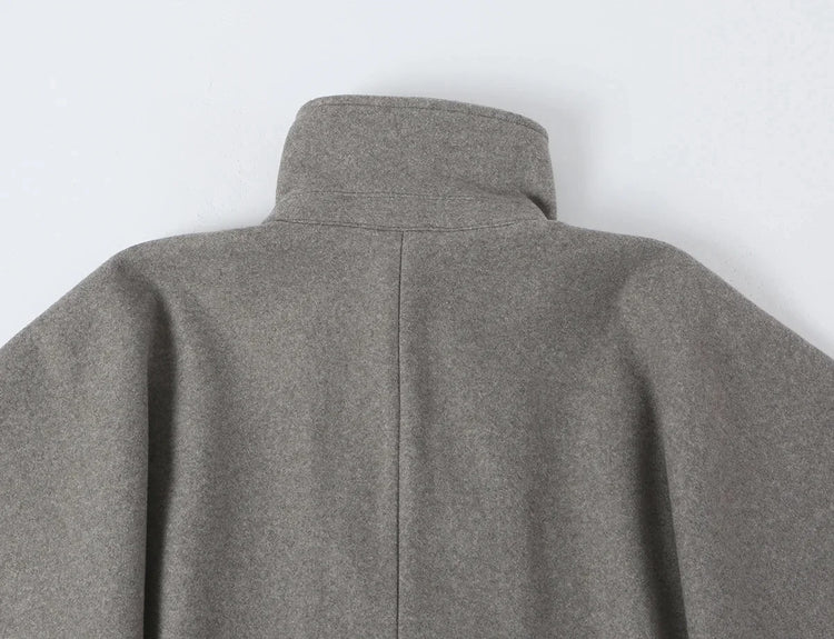KONDALA High Street Holiday Chic Women Cloak Coat Turtleneck Double Breasted Loose Coat Fashion 2026 Fall Winter Night Out Coat