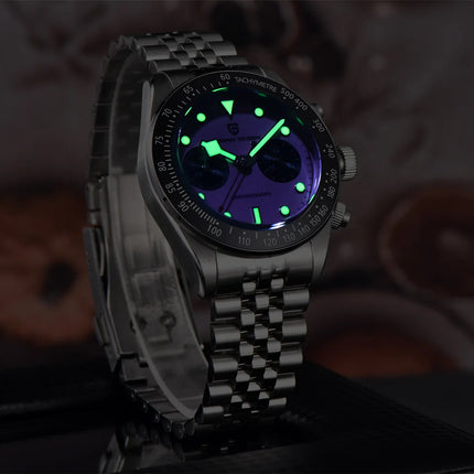 PAGANI DESIGN 2026 Nuovo BB Flamingo Orologio Cronografo Sportivo di Lusso al Quarzo da Uomo con Vetro Zaffiro AR, Impermeabile 100M, Orologio da Polso alla Moda con Cinturino in Acciaio Inossidabile per Uomo, Magazzino Local