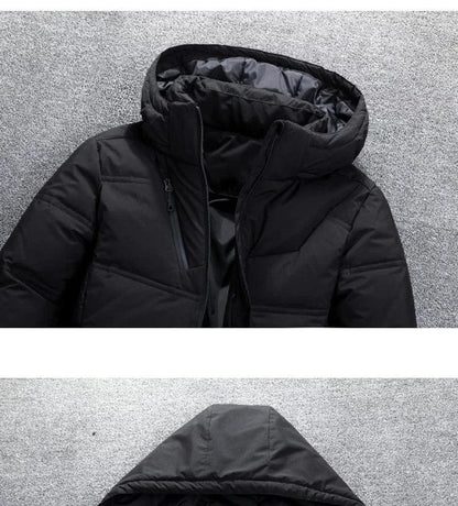 -20 Degree Down Jacket Male Winter Parkas Men White Duck Down Jacket Hooded Outdoor Thick Warm Padded Snow Coat Oversize M-4XL - PlatiNum
