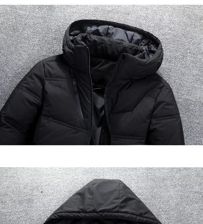 -20 Degree Down Jacket Male Winter Parkas Men White Duck Down Jacket Hooded Outdoor Thick Warm Padded Snow Coat Oversize M-4XL